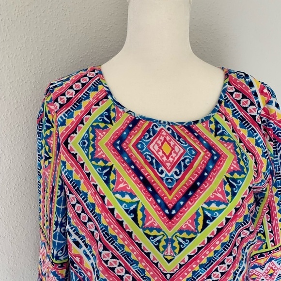 NWOT Pink Owl Multi-Colored Patterned Dress Size S - Picture 5 of 10